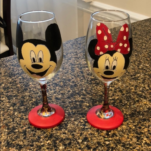 Other - ❤️Hand Painted Wine Glasses 🍷